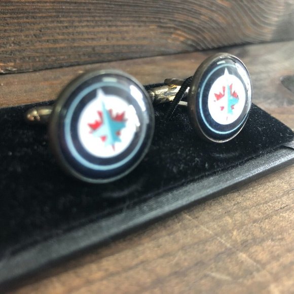 CUFFLINKS for formal shirt WINIPEG JETS  NHL HOCKEY Cuff Links Prom Groom Gift - Picture 3 of 8